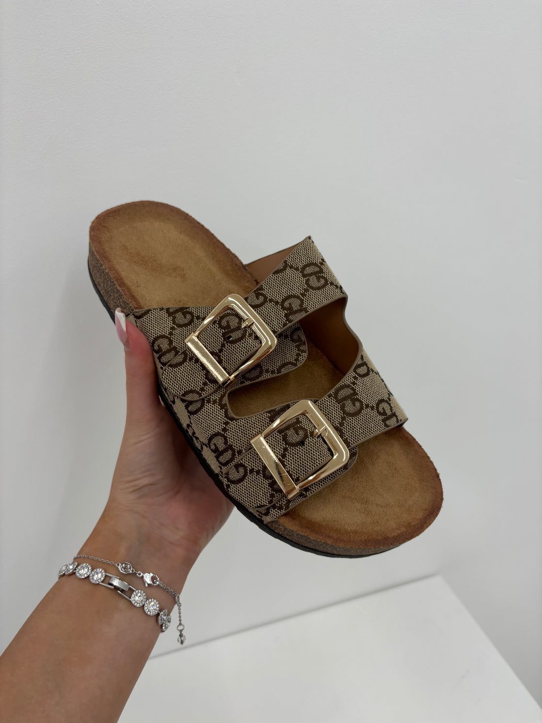 GIANNA double buckle sandal - MOCHA