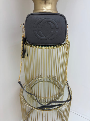 G Big Clutch Bag with Gold Detailing