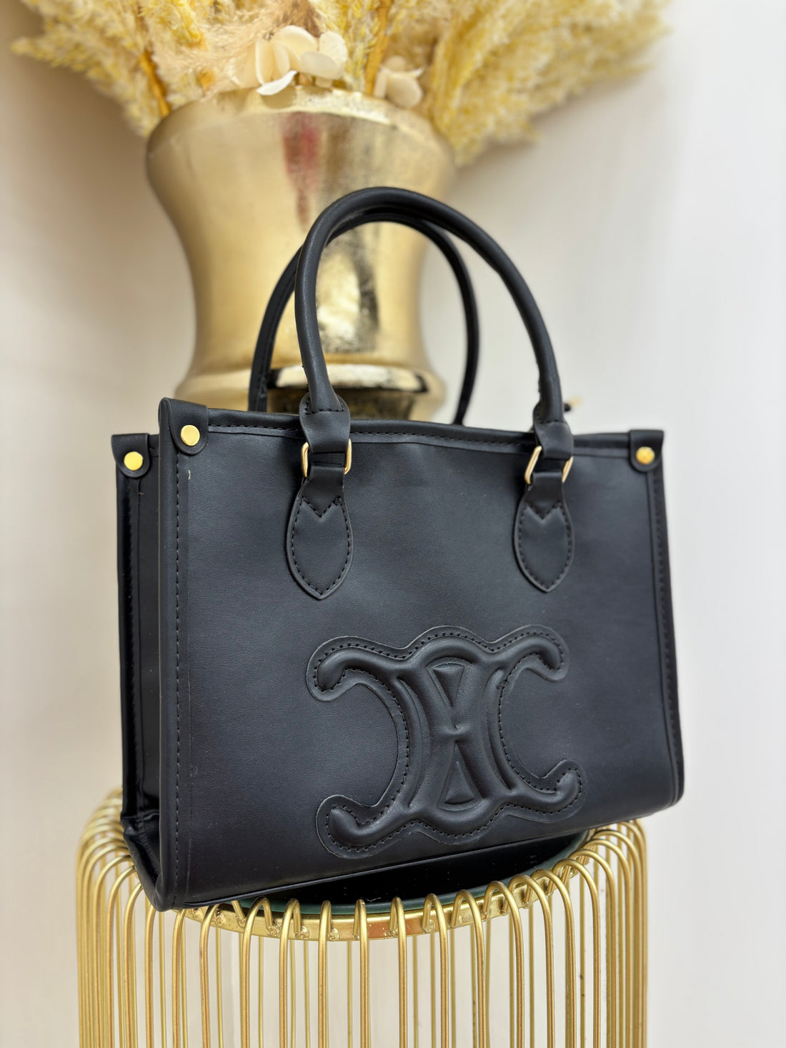 L Inspired Leather Look Medium Tote Bag