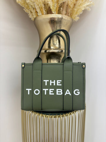 Small TTB Writing Tote Bag with Gold Detailing