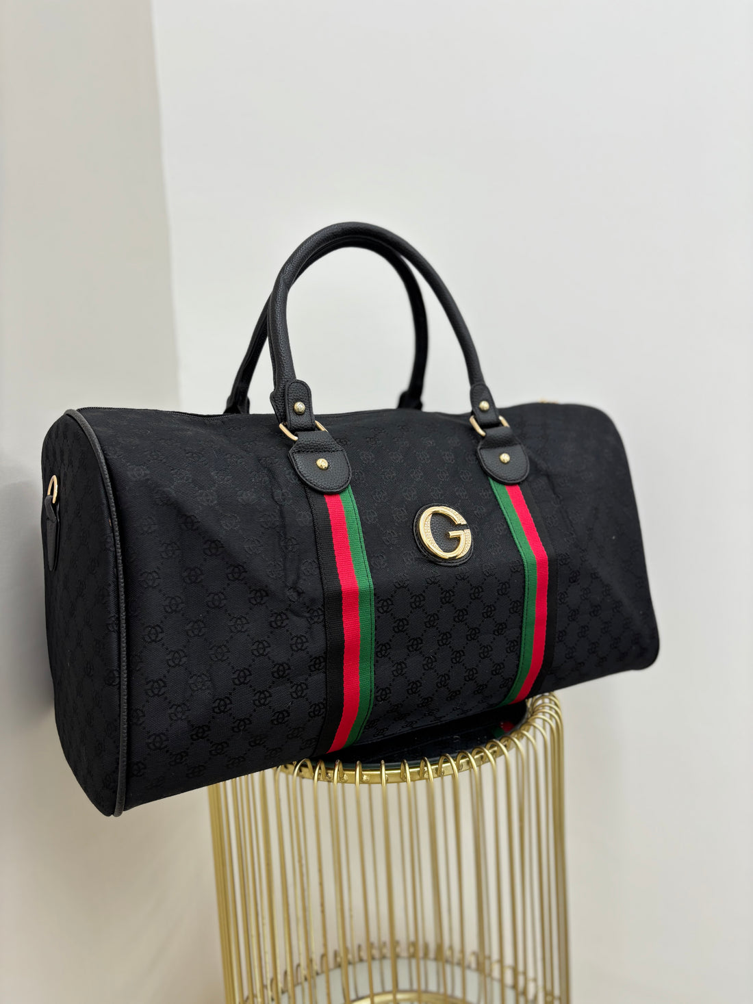 G Inspired Weekend Bag with Gold Hardware