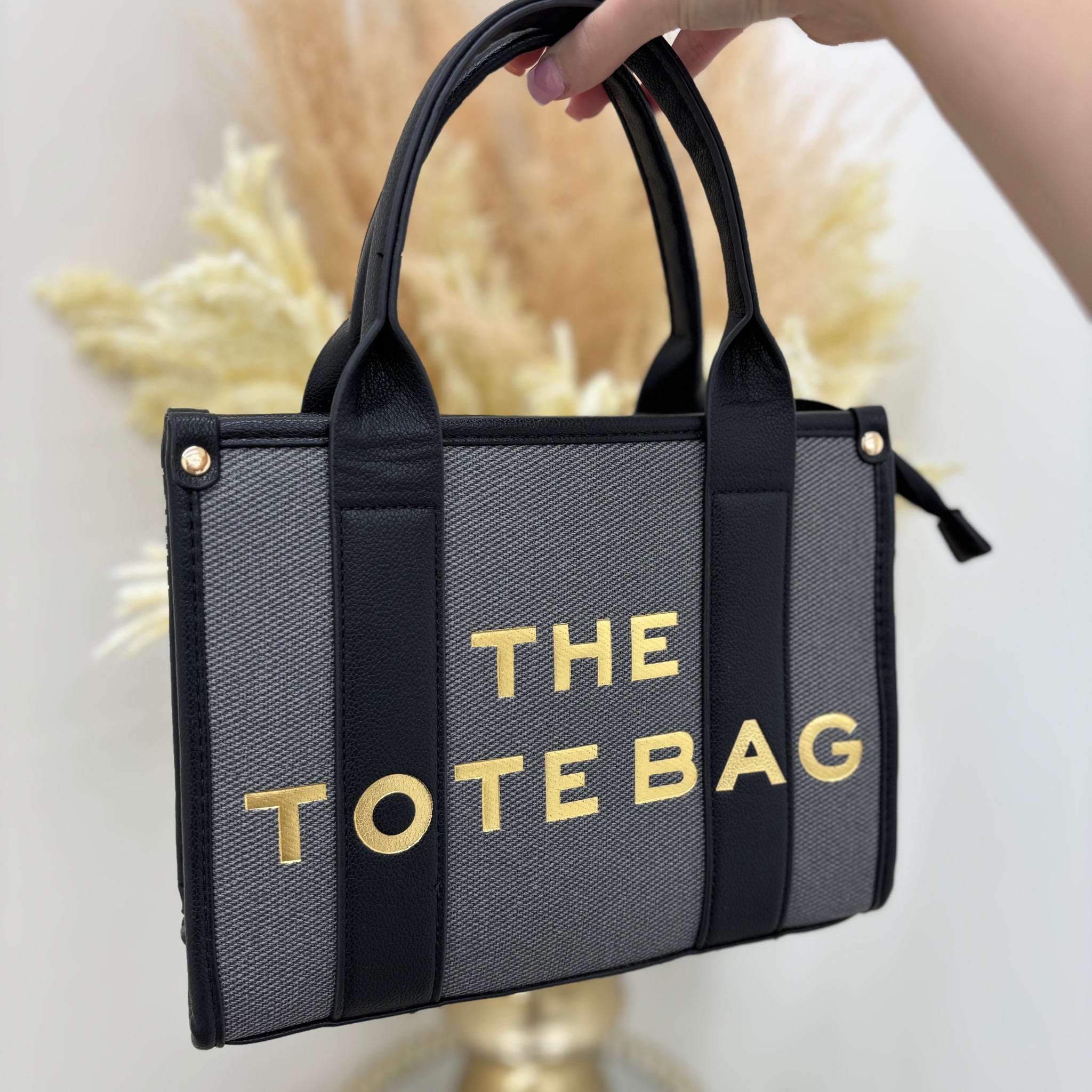 Small TTB Gold Writing Knitted Effect Bag