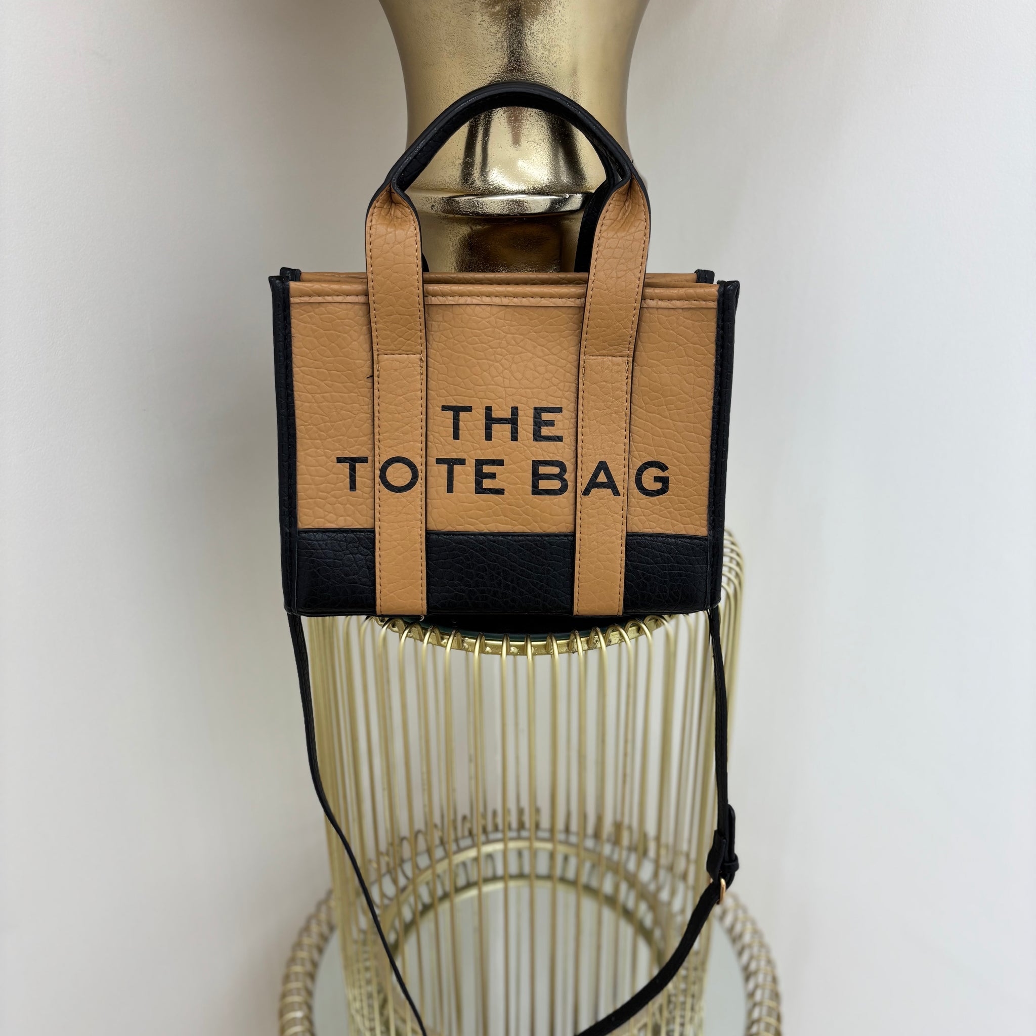 Small Leather Look TTB Writing Tote Bag