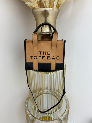 Small Leather Look TTB Writing Tote Bag