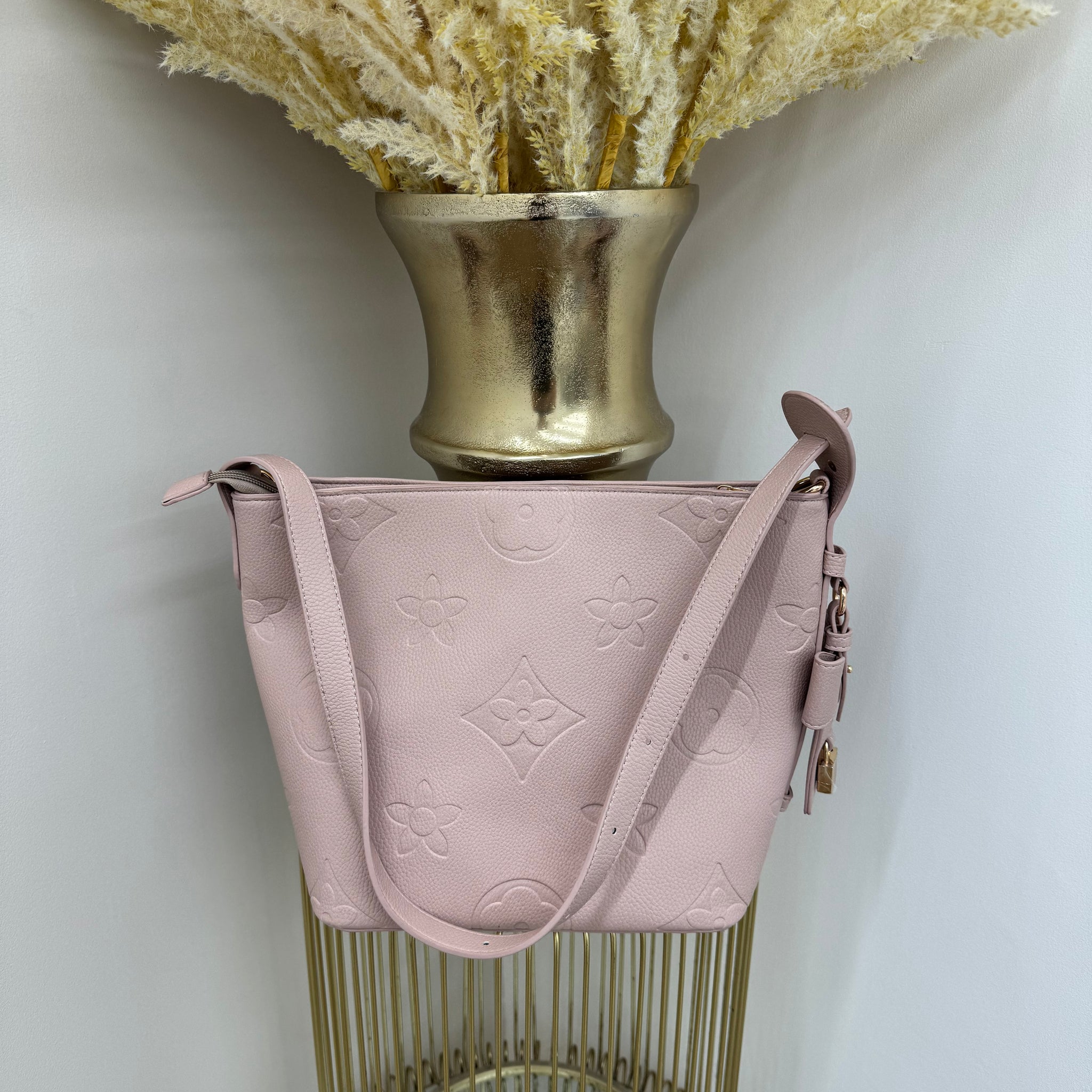 FLOWER print double strap handbag