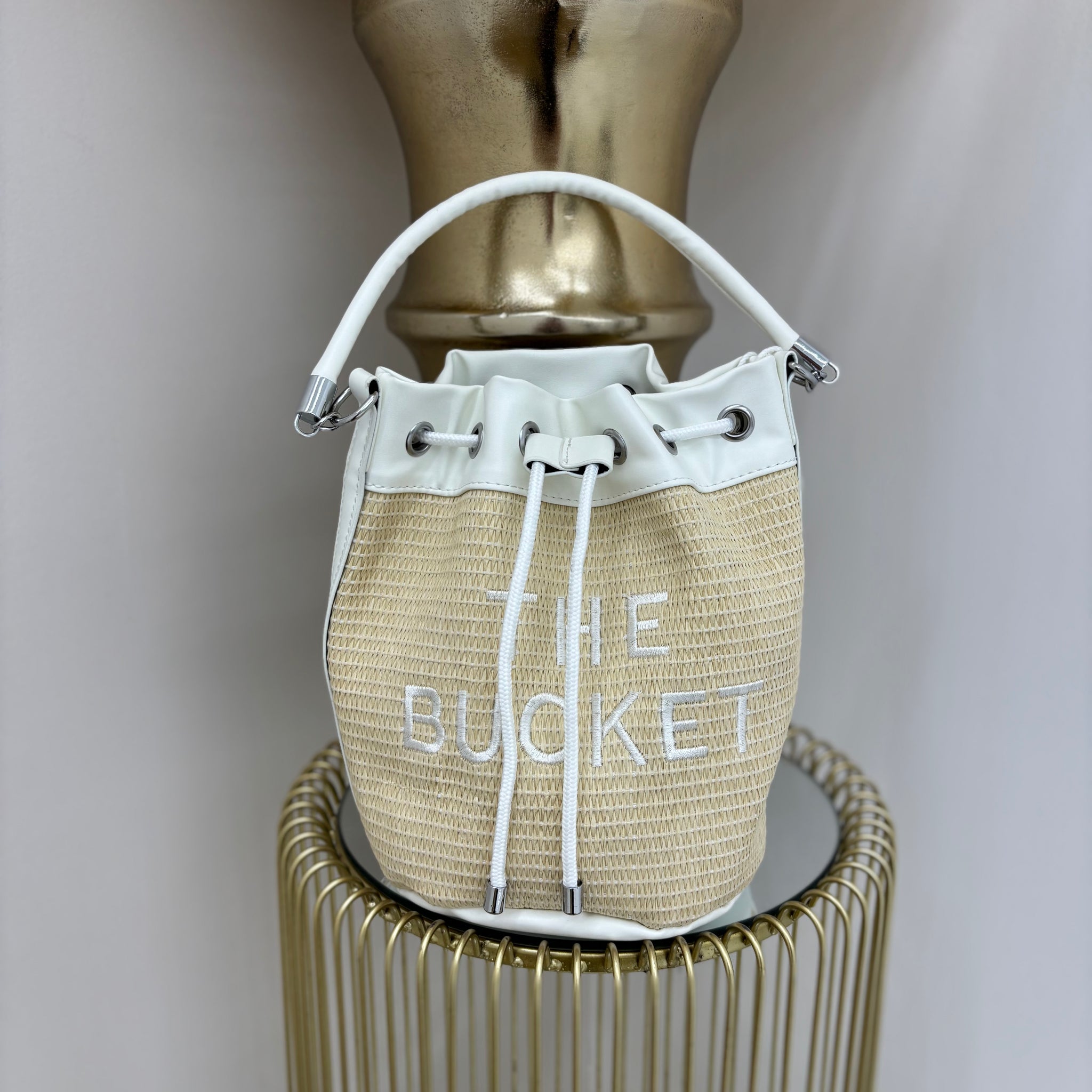 Medium Woven Bucket Bag