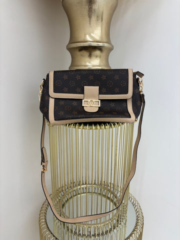 Flower Medium Shoulder Bag With Gold Detailing