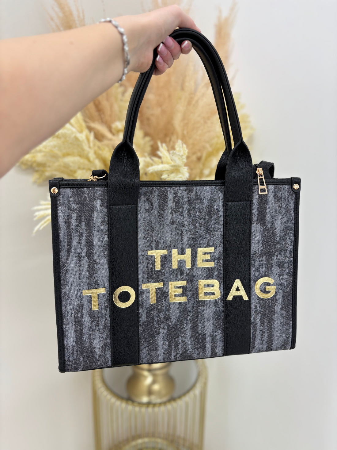 Large Marble Effect TTB Writing Tote Bag