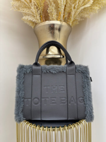 TTB small soft faux fur trim body strap bag