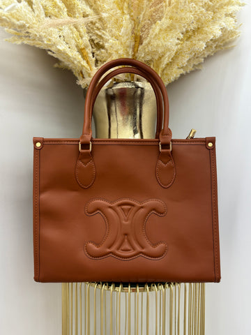 L Inspired Leather Look Large Tote Bag