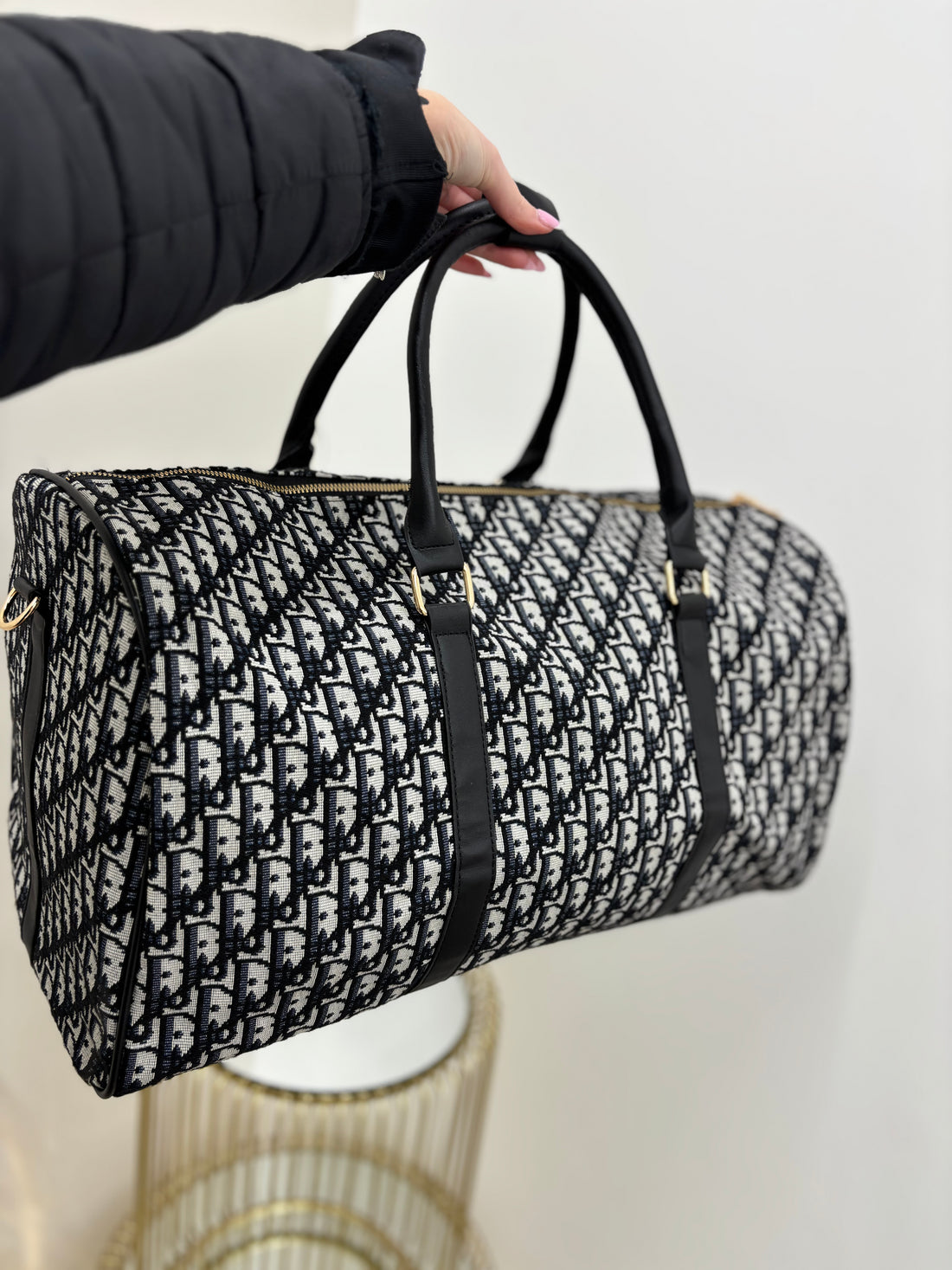 D weekend bag with gold hardware