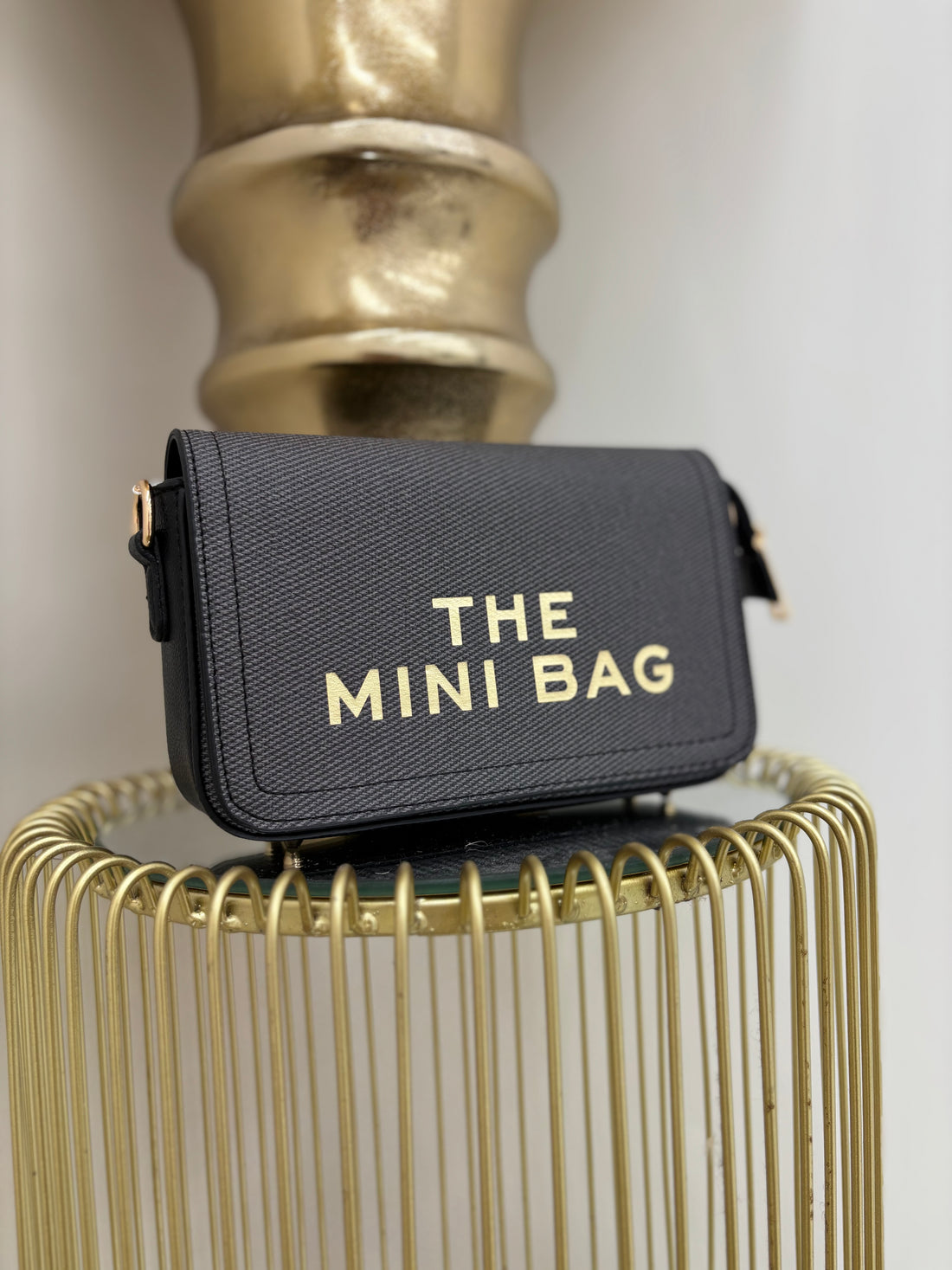 The Mini Woven Effect Shoulder Bag with Writing