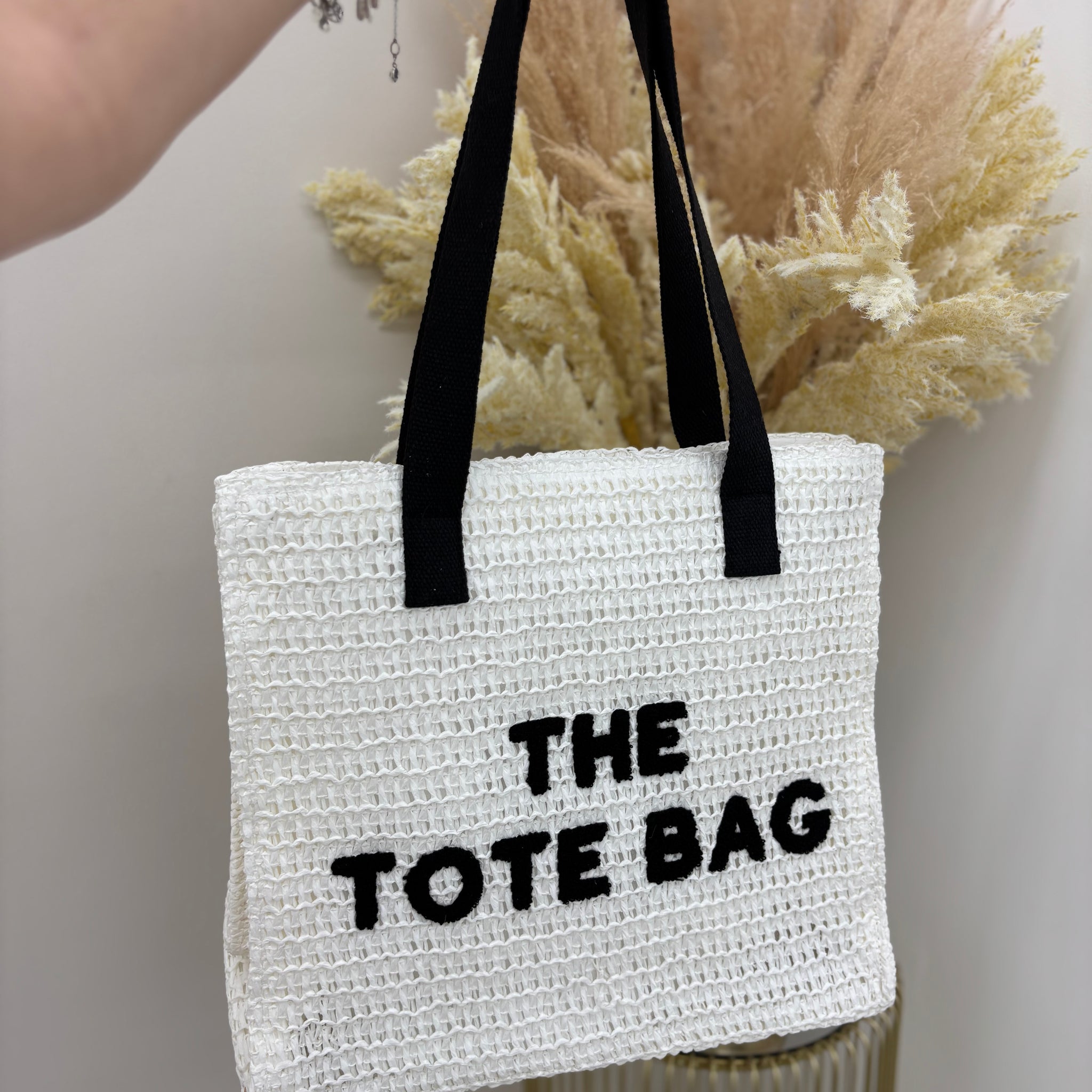 Medium Crochet Style TTB Writing Tote Bag