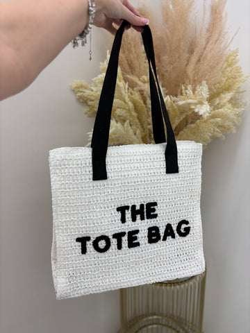 Medium Crochet Style TTB Writing Tote Bag