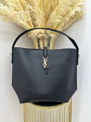 Y Inspired Shoulder Bag with Gold Detailing