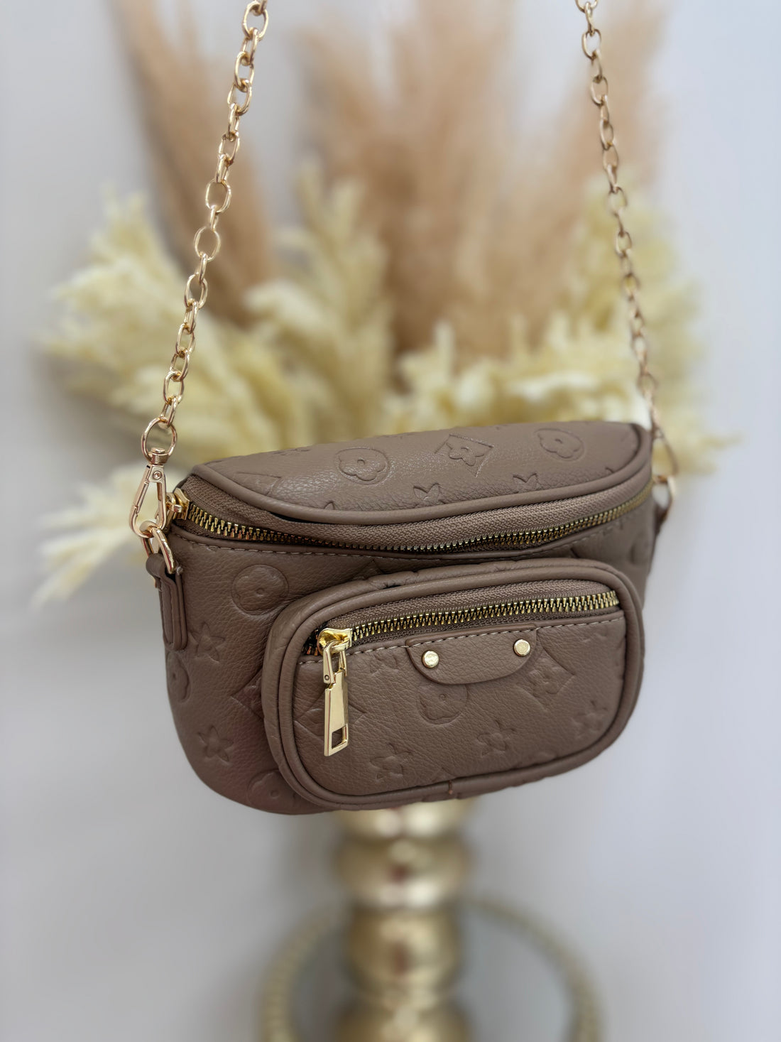 Flower Inspired Bum Bag with Gold Detailing