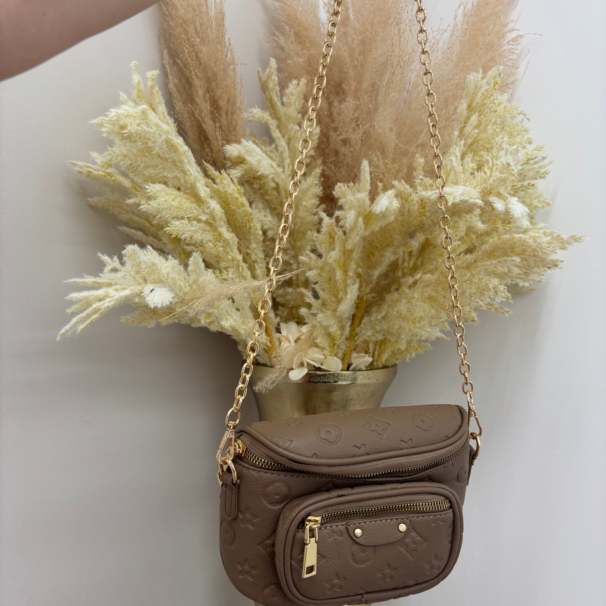 Flower Inspired Bum Bag with Gold Detailing