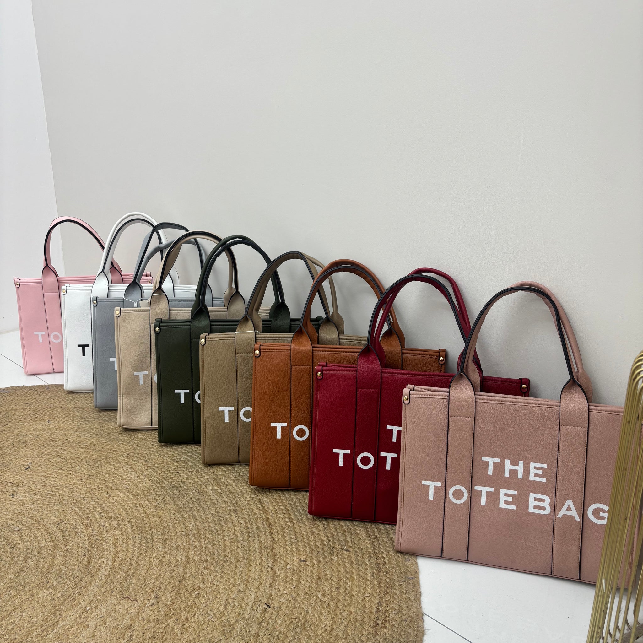 TTB Medium white writing tote bag