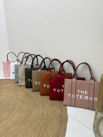 TTB Medium white writing tote bag