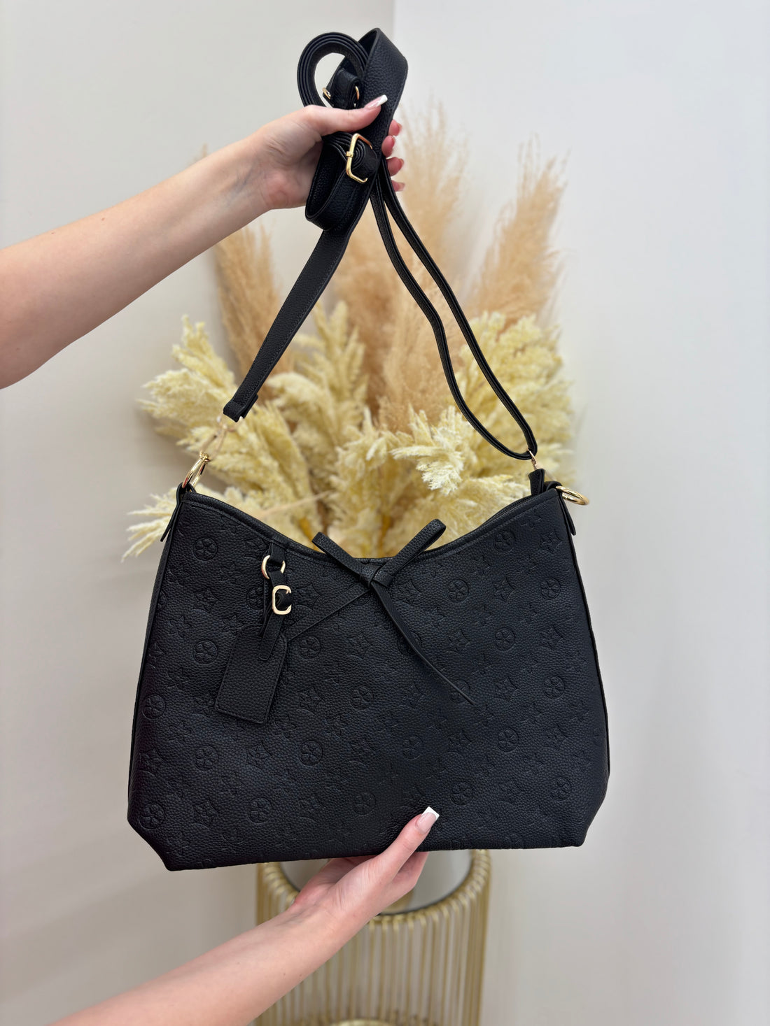 Flower Detailed Tote Bag with Bow Detailing