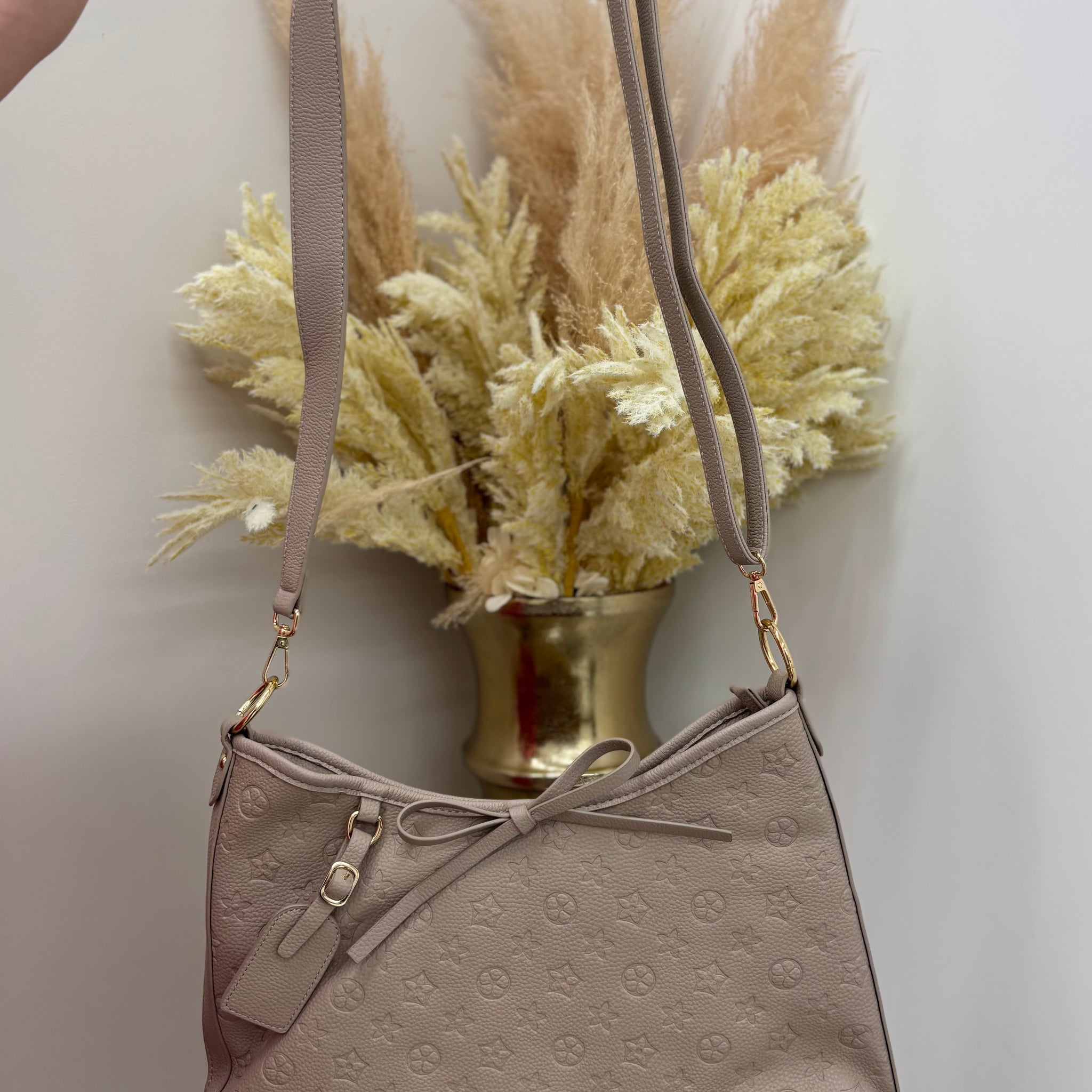 Flower Detailed Tote Bag with Bow Detailing