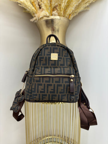 F Inspired Backpack with Attachable Charm